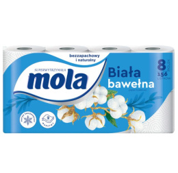 PAPIER TOALETOWY MOLA (8 ROLEK) (BIAŁY)