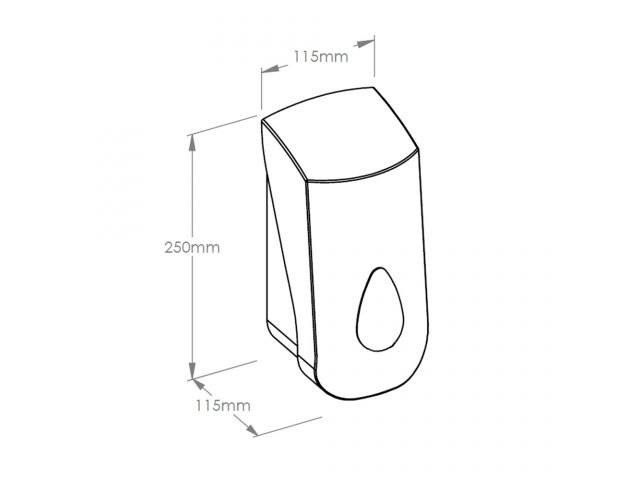 Dozownik mydła w płynie MERIDA TOP MAXI, pojemność zbiornika 800 ml, tworzywo ABS, biały, okienko szare