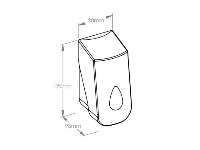 Dozownik mydła w płynie MERIDA TOP MINI, pojemność zbiornika 400 ml, tworzywo ABS, biały, okienko szare