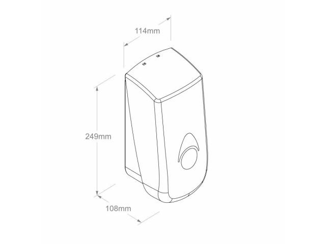 Dozownik mydła w płynie MERIDA COMO, pojemność zbiornika 800 ml, z tworzywo ABS, czarny